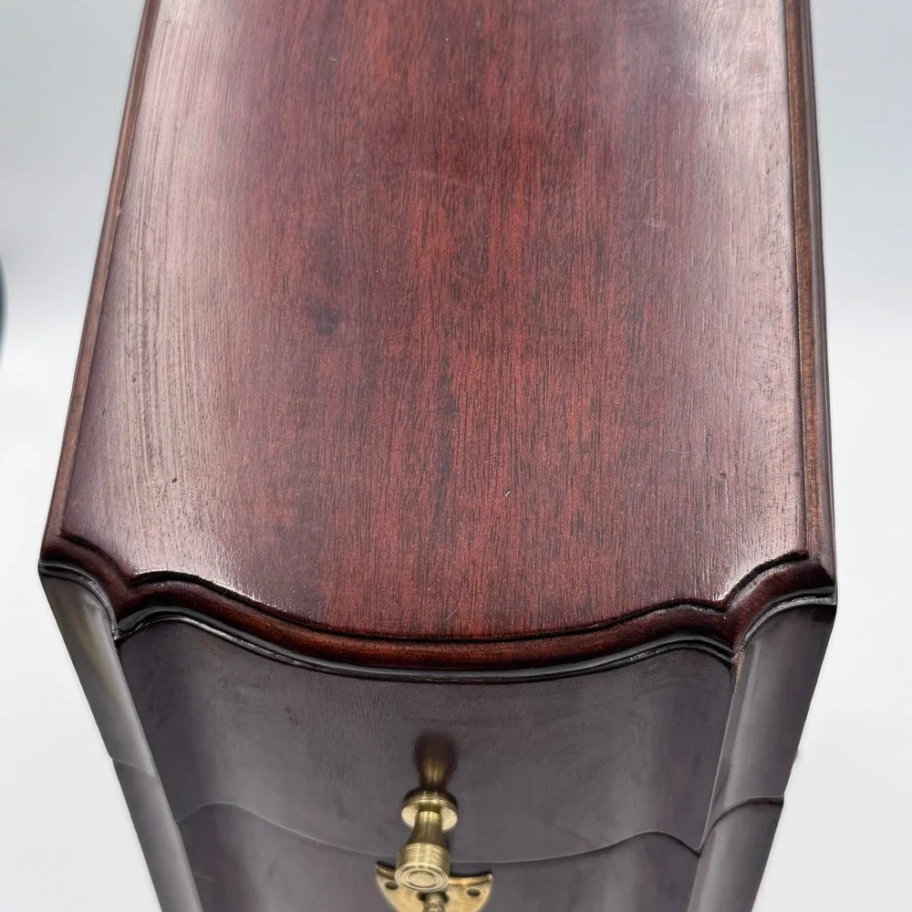 Wildwood Accents Mahogany Wood Slant Top Knife Box Brass Hardware Georgian Style